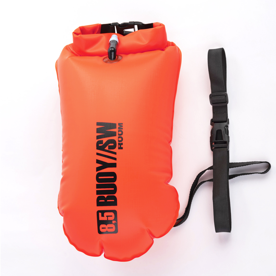 Буй для плавания на открытой воде с сухим карманом SwimBuoy 8,5L оранжевый